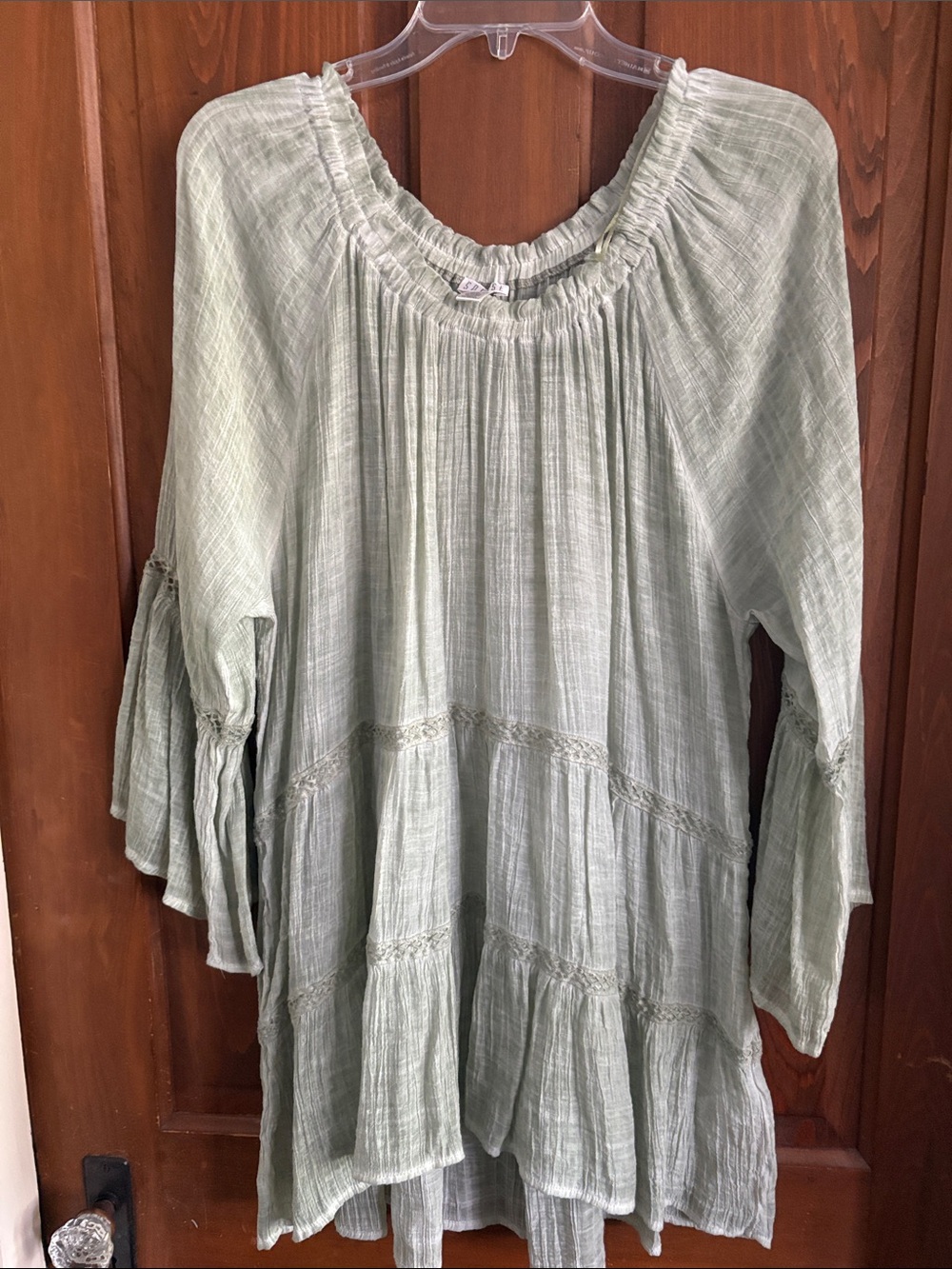 Spense Sage Green Tiered Peasant Tunic
